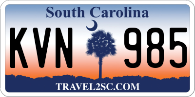 SC license plate KVN985