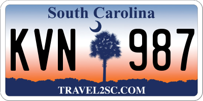 SC license plate KVN987