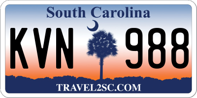 SC license plate KVN988