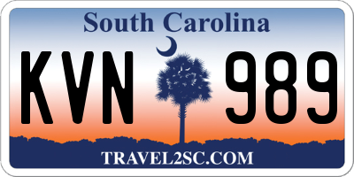 SC license plate KVN989