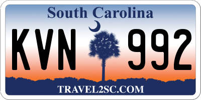 SC license plate KVN992