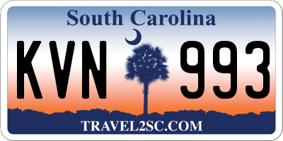 SC license plate KVN993