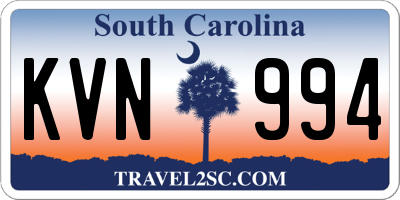 SC license plate KVN994