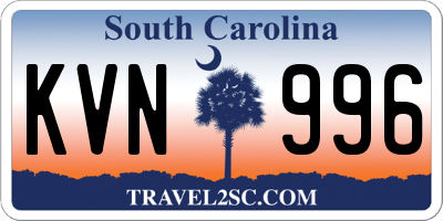 SC license plate KVN996