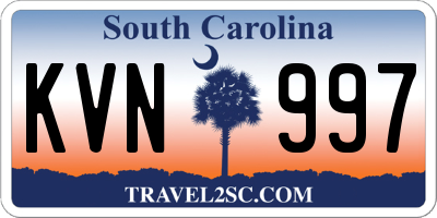 SC license plate KVN997