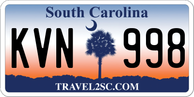 SC license plate KVN998