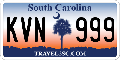 SC license plate KVN999