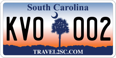 SC license plate KVO002