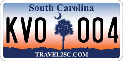 SC license plate KVO004