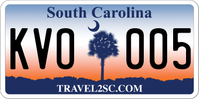 SC license plate KVO005