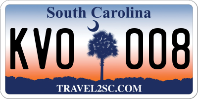 SC license plate KVO008