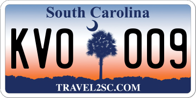 SC license plate KVO009