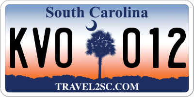 SC license plate KVO012