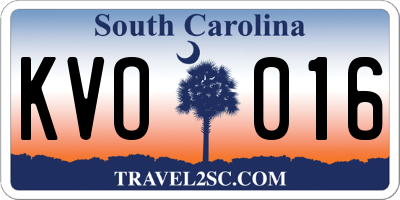 SC license plate KVO016