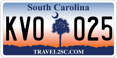 SC license plate KVO025