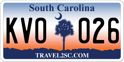 SC license plate KVO026