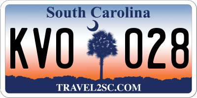 SC license plate KVO028