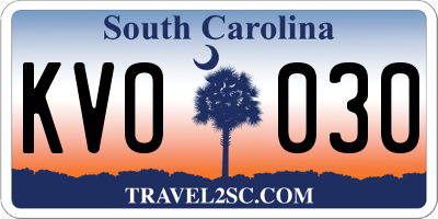 SC license plate KVO030