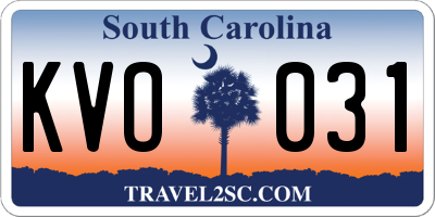 SC license plate KVO031