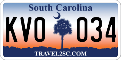 SC license plate KVO034