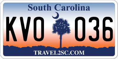 SC license plate KVO036