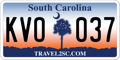 SC license plate KVO037