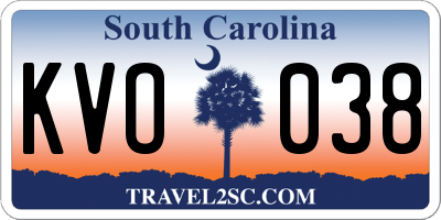 SC license plate KVO038