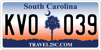 SC license plate KVO039
