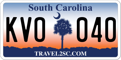 SC license plate KVO040