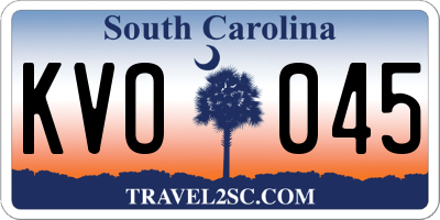 SC license plate KVO045