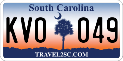 SC license plate KVO049