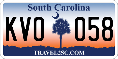 SC license plate KVO058