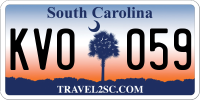 SC license plate KVO059