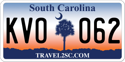 SC license plate KVO062