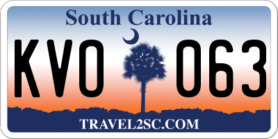 SC license plate KVO063