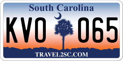 SC license plate KVO065