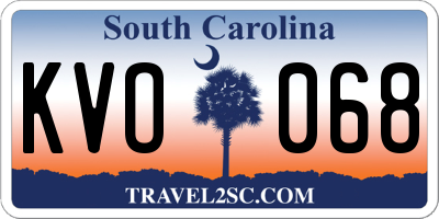 SC license plate KVO068