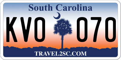 SC license plate KVO070