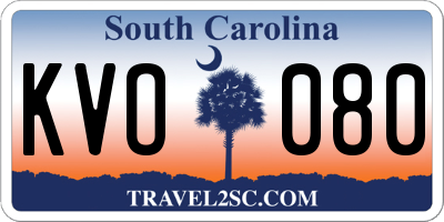 SC license plate KVO080