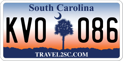SC license plate KVO086