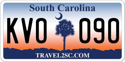 SC license plate KVO090