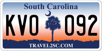 SC license plate KVO092