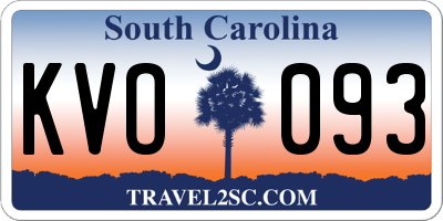 SC license plate KVO093