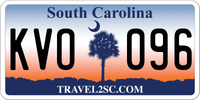 SC license plate KVO096