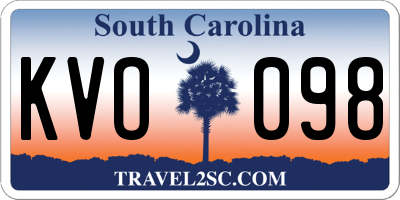 SC license plate KVO098