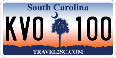 SC license plate KVO100