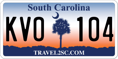 SC license plate KVO104