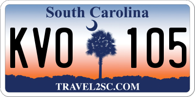 SC license plate KVO105