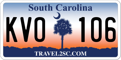 SC license plate KVO106