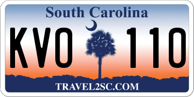 SC license plate KVO110